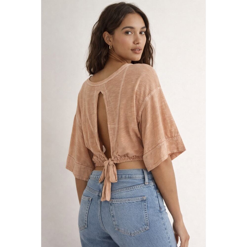 Anthropologie Pilcro Slouchy Open Back Tie Back Crop Top, Small